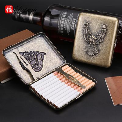 Metal Cigarette Case, Creative Embossed Design, Holds 20 Cigarettes