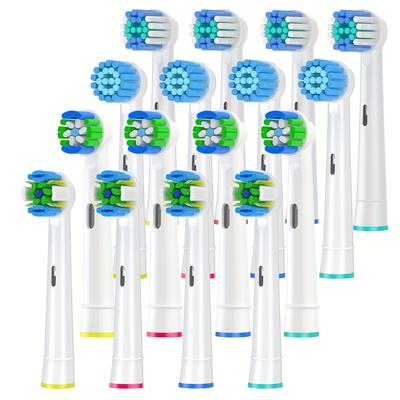TEMU Lot de 16 têtes de rechange pour brosse à dents compatibles avec Braun pour brosse à dents électrique Oral B, têtes de rechange pour brosse à dents, pour brosse à dents électrique Pro Smart (blanc)