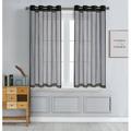 WPM Black Sheer Window Curtain Panels for Bedroom Kitchen Kids Room- Solid Semi Voile Drapes Grommet Living Room Panels. 54 inch wide x 45 inch long Set of 2