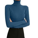 GUIGUI Women s Base Layer Top Turtleneck Autumn Winter Tight Knit Sweater Pullover Thermal Tops Long Sleeve Undershirt For Women A One Size