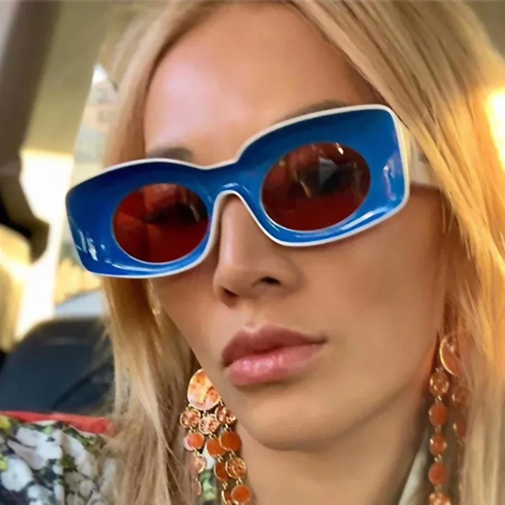 XaYbZc 2025 Punk Quadrat Sonnenbrille Frauen Luxus Marke Vintage Sonnenbrille Frauen Marke Gläser Frauen Mode Gafas De Sol Mujer Image