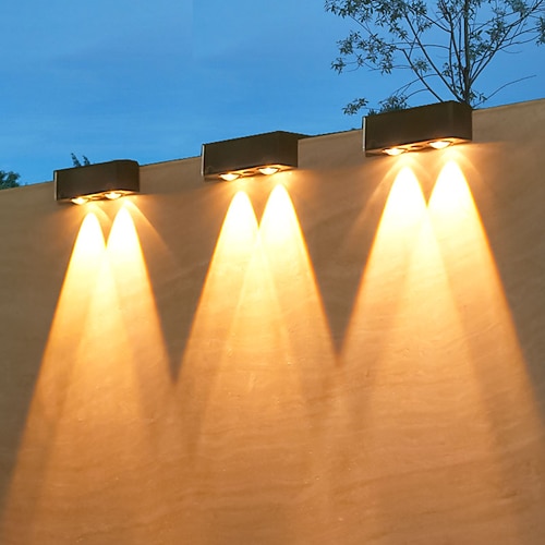 Lampada da parete a led solare super luminosa per esterni ip65 impermeabile luce da giardino layout di cortile lampada da parete atmosfera del cortile domestico luce di lavaggio a parete 1/2/4 pezzi