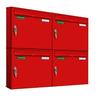 AL Briefkastensysteme 4 x Basic Wand Briefkasten in RAL Farbe 3000 Feuer Rot für Post A4, wetterfest, Artikelnummer: 431P4EA2P3000