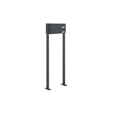 AL Briefkastensysteme 2 Fächer Premium Stand Briefkasten Anlage in RAL 7016 Anthrazit Grau, Post A4, robust, wetterfest, Artikelnummer: 132P2DZS1P7016 Image