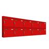 AL Briefkastensysteme 10 x Basic Wand Briefkasten in RAL Farbe 3000 Feuer Rot für Post A4, wetterfest, Artikelnummer: 431P10EA5P3000