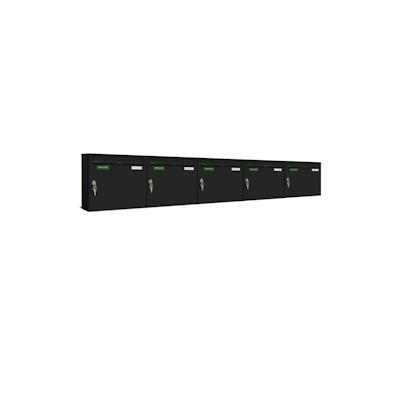 AL Briefkastensysteme 5 x Basic Wand Briefkasten in RAL Farbe 9005 Tief Schwarz für Post A4, wetterfest, Artikelnummer: 431P5EA5P9005 Image