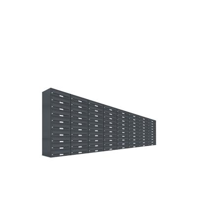AL Briefkastensysteme 80 Fächer Premium Wand Briefkasten Anlage in RAL 7016 Anthrazit Grau, Post A4, robust, wetterfest, Artikelnummer: 132P80EA8P7016 Image