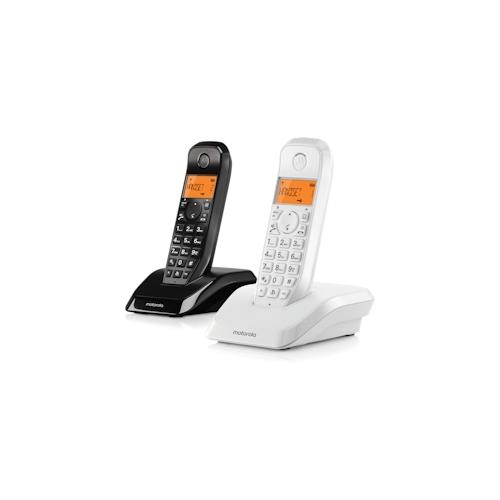 MOTOROLA S1202 DUO SCHWARZ & WEISS Schnurloses Festnetztelefon