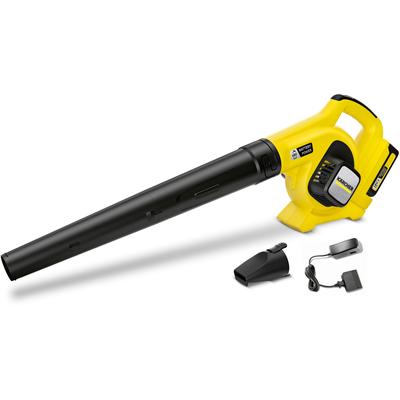 Akku-Laubbläser KÄRCHER "LBL 2 BATTERY SET", gelb, B:17cm H:30,5cm L:97,5cm, Kunststoff, Laubsauger, mit Gebläserohr, Akku und Ladegerät, 220 m²/h