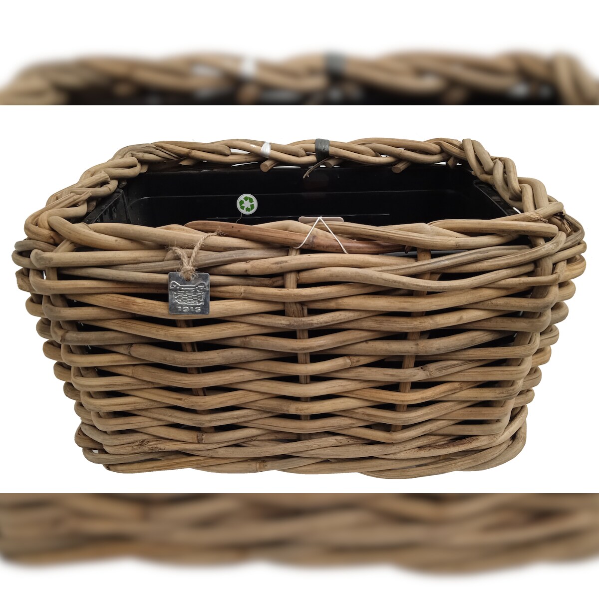 Pflanzkorb Sylter Korb Blumenkorb 49x37x30cm Rattan Garten Drypot Natur Rollen Image