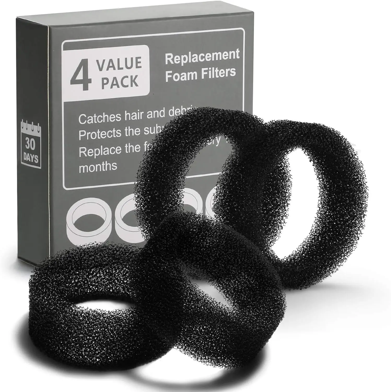 Sponge Filters for Stainless Steel Cat Water Fountain Pump, 4Pack Water Pump Sponge Filter Replacement Compatible for SMA-800