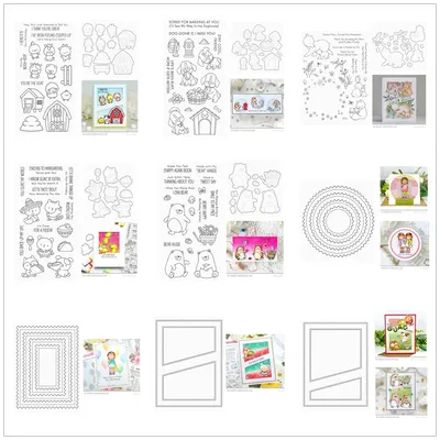 April 2024 Release Edge Circle Bear Hugs Barnyard Bunch Cutting Dies Clear Stamps Scrapbooking For