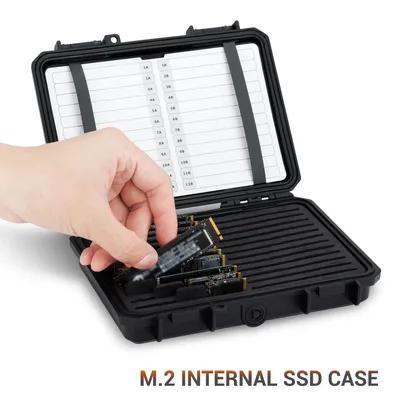 24 Slots M.2 2280/2260/2242/2230 Case Water-Resistant Shockproof M.2 SSD Holder M.2 2280 SSD Card