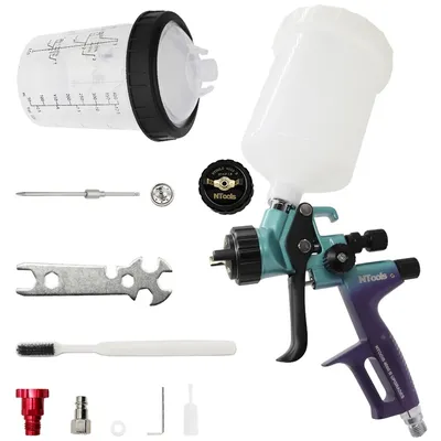 Spray Gun Nozzle 1.3 And1.8mm With 400CC Mix Tank And Adpater Car Paint Gun Varnish Paint Sprayer