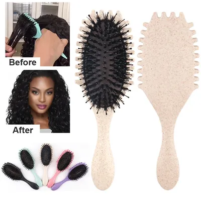 Curls Define Styling Brush Tangled Boar Bristle Hair Comb Boar Bristle Detangling Hair Brush Shaping