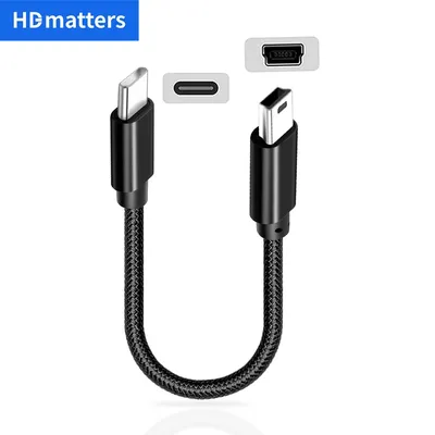 Type C to Mini USB cable Ultra short USB C to USB mini-5pin charging data cable cord for MP3 MP4 GPS