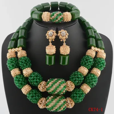 African Beads Jewelry Set for Women Fashion Accessory Wedding Necklace Set
