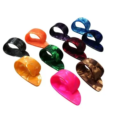 4 pcs/set 1 Thumb + 3 Finger Guitar Picks Celluloid Fingerpicks Guitar Plectrum Sheath For Acoustic