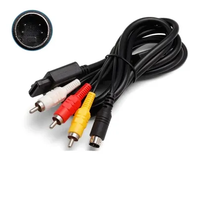 Black AV Composite S-Video RCA Video HD TV Cable for Nintendo 64 N64 SNES SFC NGC