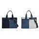 ARVALOLET Women's Retro Large Capacity Shoulder Bag Denim Handbag Adjustable Strap Casual Handbag, Dark blue and light blue, 17.5 * 15 * 6.5cm