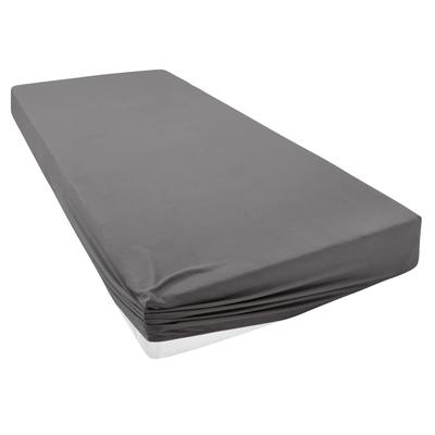 Spannbettlaken HOME AFFAIRE "Cremona, in den Qualitäten: Baumwolle mit Elastan oder Biber", grau (anthrazit), B:180cm L:200cm, Jersey-Elasthan, Obermaterial: 96% Baumwolle, 4% Elasthan, Laken, Premium Qualität, Größe ab 90x200 cm Image