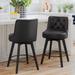 LUE BONA 26" Counter Height Swivel Bar Stools with Solid Wood Frame Set of 2 - 26" H