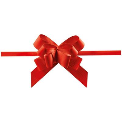 Kk Verpackungen - 100 x Ziehschleife Geschenkschleife 19 mm Rot Image