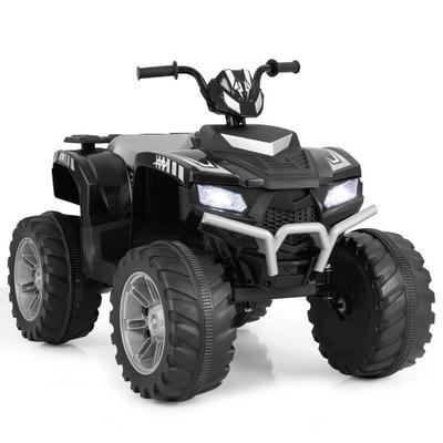 Costway 24V Kids Ride-On Electric ATV with Wireless Connection for Toddlers 3-8 Years Old-Black