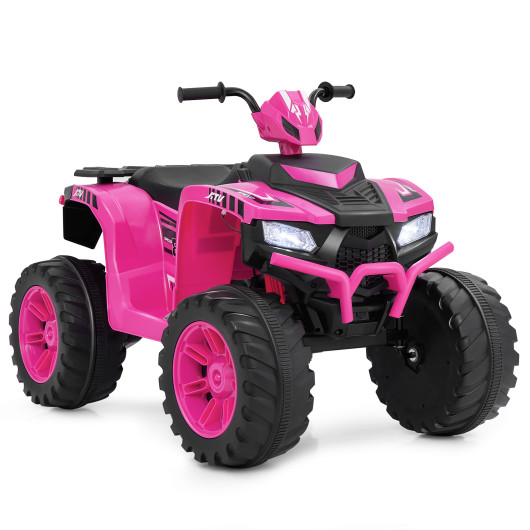 Costway 24V Kids Ride-On Electric ATV with Wireless Connection for Toddlers 3-8 Years Old-Pink