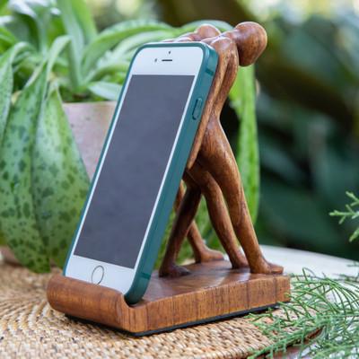 Strong Brotherhood,'Handcrafted Inspirational Jempinis Wood Phone Holder'