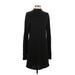 Rag & Bone Casual Dress - Sweater Dress Turtleneck Long Sleeve: Black Dresses - Women's Size Small