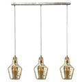 Suspension 3 globes en verre ambré vintage