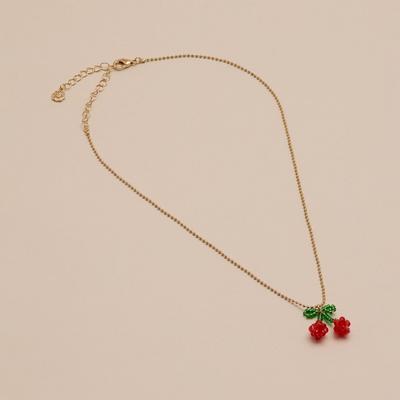 Lucky Brand Cherry Charm Necklace - Women's Ladies Accessories Jewelry Necklace Pendants in Gold