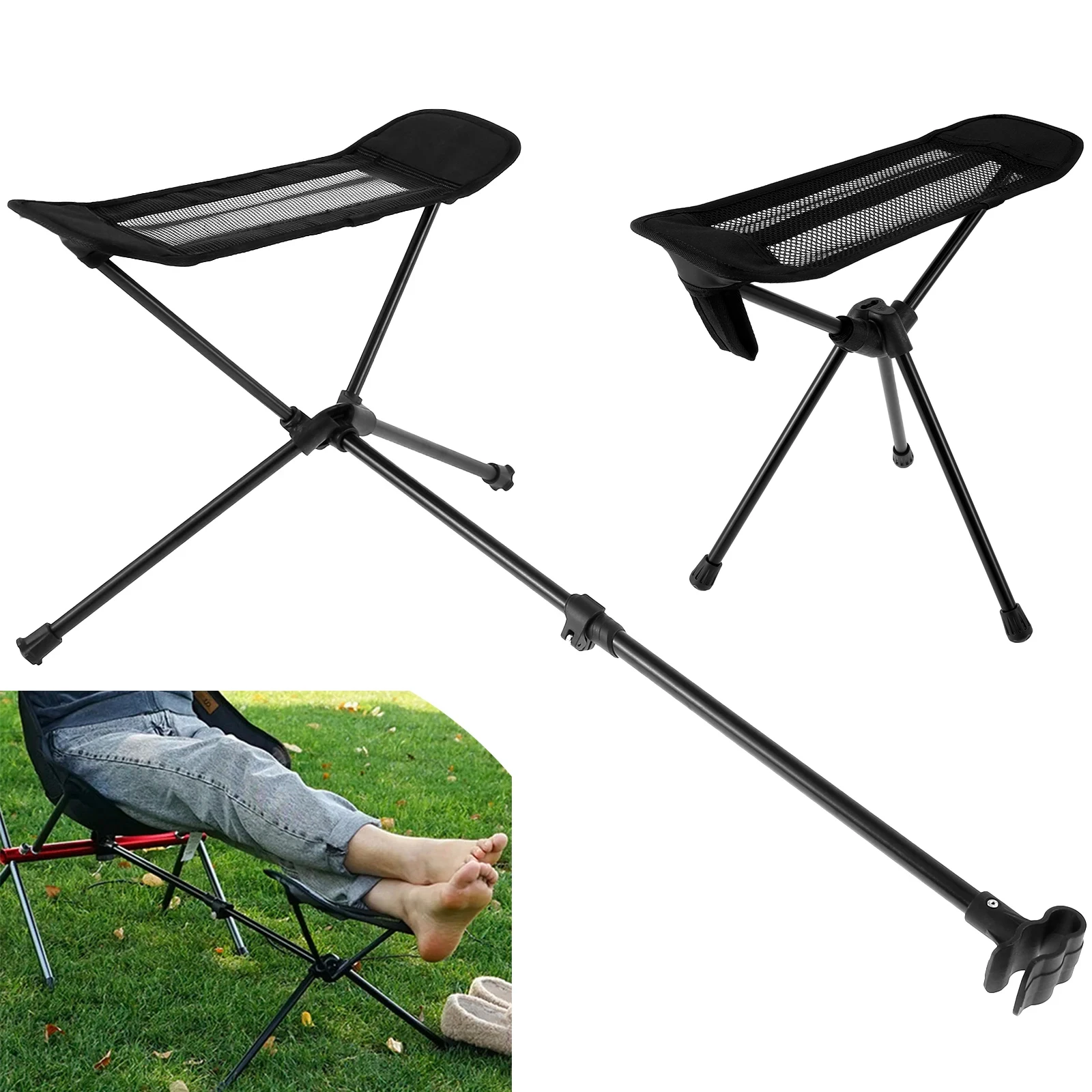 Reise-Klappstuhl, Fußstütze, ultraleicht, hohe Belastung, Outdoor-Campingstuhl, dehnbar, für die Füße, tragbar, für Strand, Wandern, Picknick