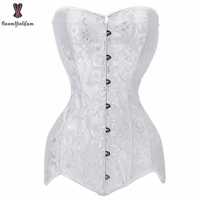 Drop Shipping Korsett Lange Torso Korsetts Günstige Schwarz Weiß Korset Overbust Taille Abnehmen Image