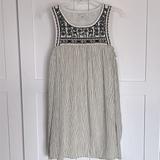 American Eagle Outfitters Dresses | American Eagle Striped Embroidered Beaded Mini Dress - S - Euc | Color: Black/Cream | Size: S