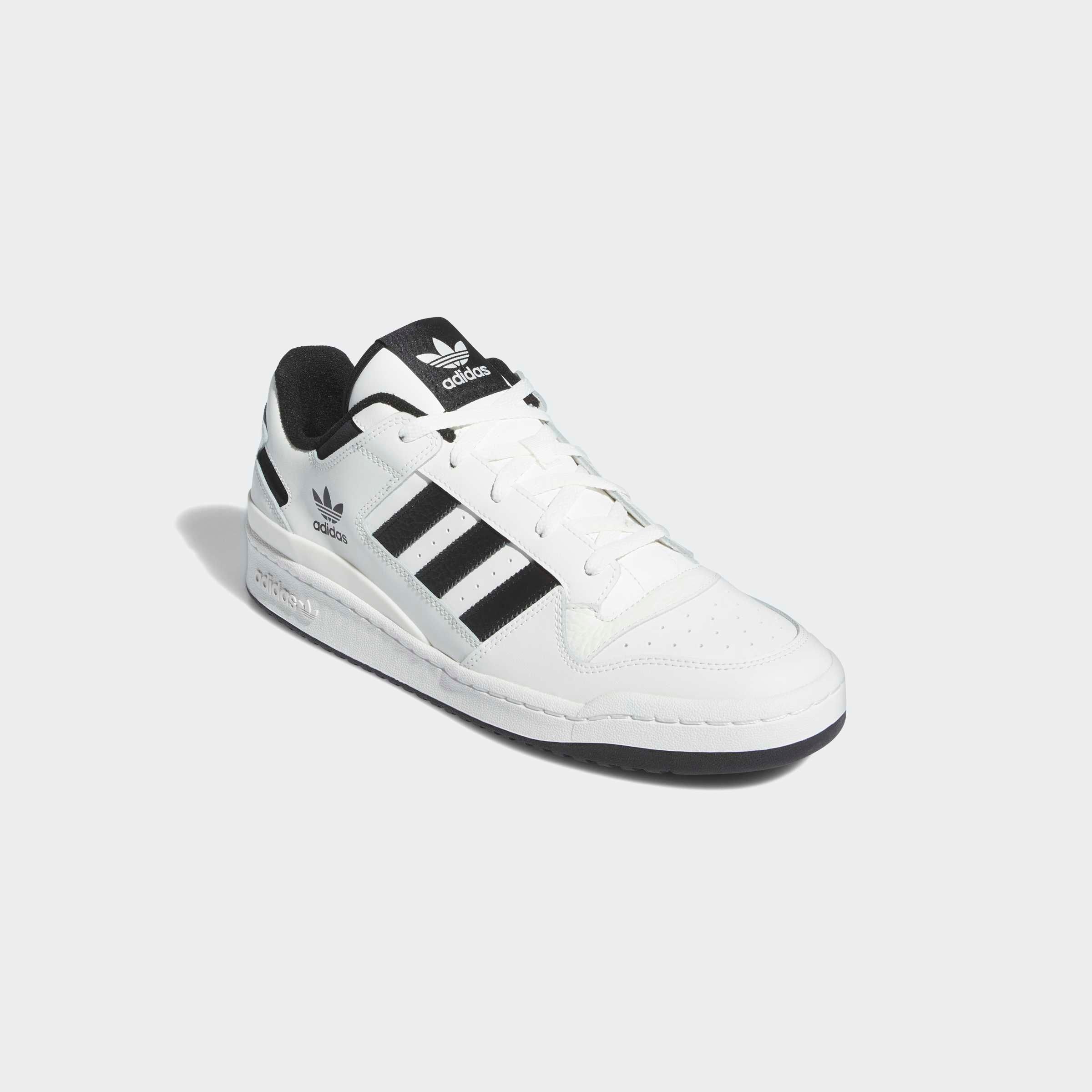 Sneaker ADIDAS ORIGINALS "FORUM LOW CL", Herren, Gr. 46, schwarz-weiß (core weiß, core schwarz, core weiß), Baumwolle, Schuhe Sneaker