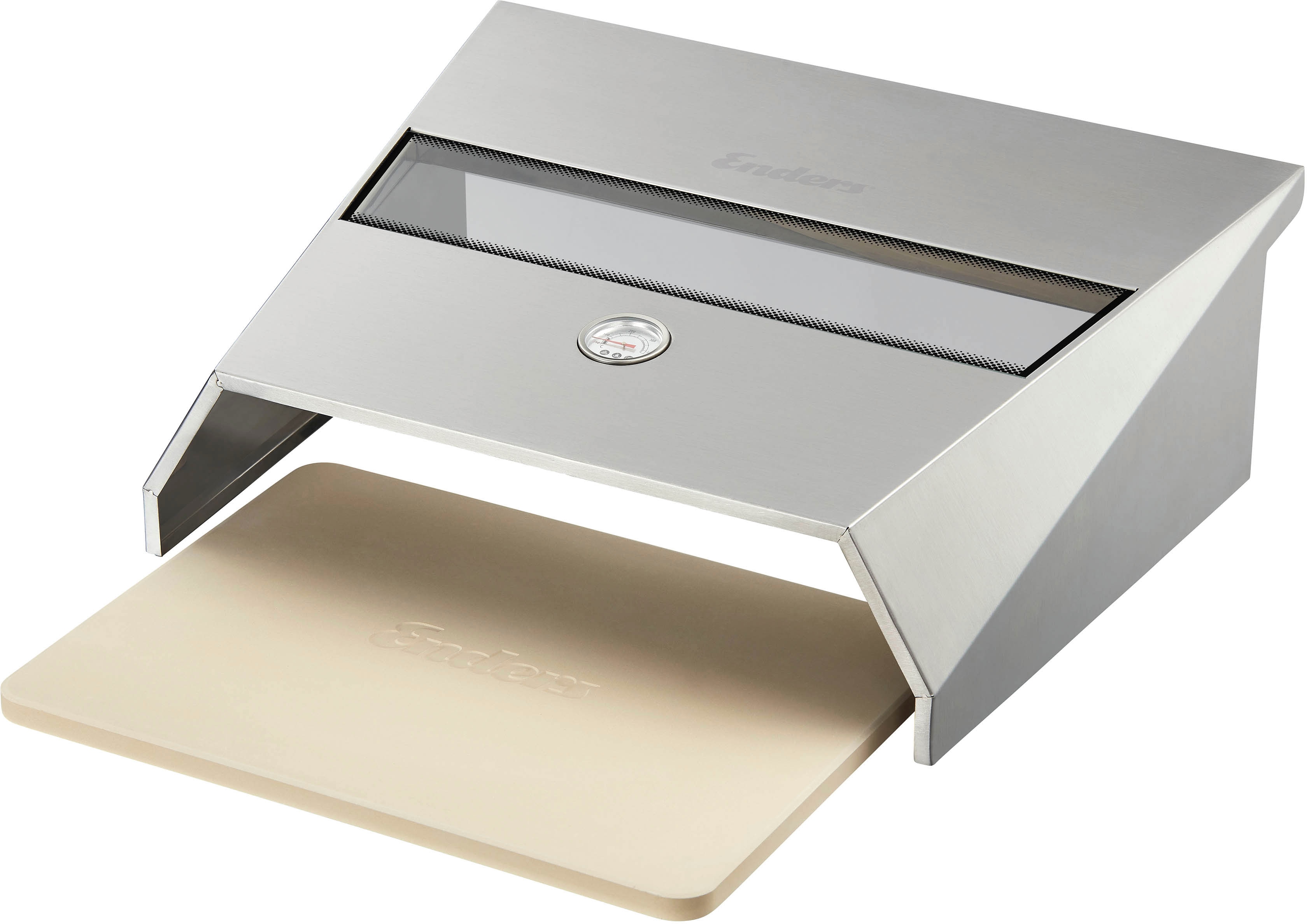 Pizzaofen-Grillaufsatz ENDERS "Turbo", edelstahlfarben, B:50cm H:7cm T:41cm, Edelstahl, Backbleche, für 3-/4-Brenner mit Backburner