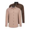 Langarmhemd RUSTY NEAL, Herren, Gr. M, EURO-Größen, beige (beige, braun), 60% Baumwolle, 37% Polyester, 3% Elasthan, unifarben, casual, Langarm, Hemden, im Slim-Fit geschnitten