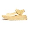 Sandale FITFLOP "SURFF WEBBING BACK", Damen, Gr. 37, gelb (vanille), Polyester, Leder, casual, Schuhe, Sommerschuh, Sandalette, Keilabsatz, mit Microwobbleboard - Fußbett