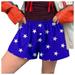 JHLZHS Shorts for Women High Waisted Denim Women Shorts Cute Soft Elastic Low Waist Print Button Front Pajama Bottoms Boxer Shorts Sleepwear Shorts for Women Gym People
