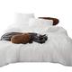 BAWHO Bedding Set, Duvet Cover Set Fall King Size Bedding Set Brown Fluffy 1 Duvet Cover 1 Flat Sheet 2 Pillowcases/White/Queen