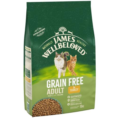 10kg James Wellbeloved Adult Cat Grain Free Truthahn Trockenfutter