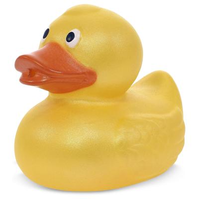 DolliBu Metallic Yellow Duck Bath Buddy Squirter For Toddlers - 2.7Lx2.2Wx2.3H inches