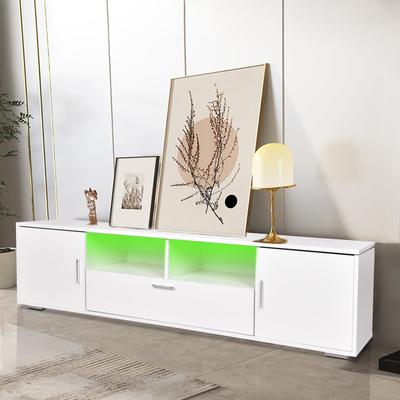 Modern LED TV Stand Entertainment Center, Cable Management and Immersive LED Lights, Fits up to 75"