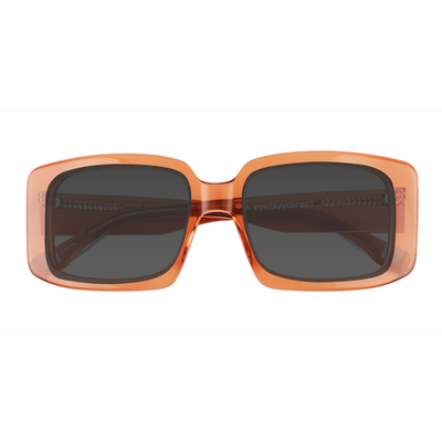 Unisex s square Clear Orange Acetate Prescription sunglasses - Eyebuydirect s Colby