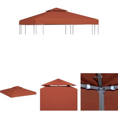 Pavillon-Dachplane mit Kaminabzug 310 g/m² 3x3 m Terrakotta - Dächer für Pavillions - Braun - The Image