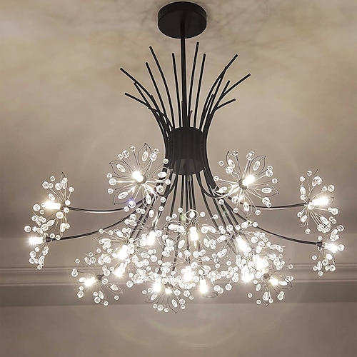 13/19 gehört moderne Feuerwerk Kronleuchter g4 Lampensockel Kristall Löwenzahn Kunst Kronleuchter Deckenleuchte im Wohnzimmer, Schlafzimmer und Esszimmer Image