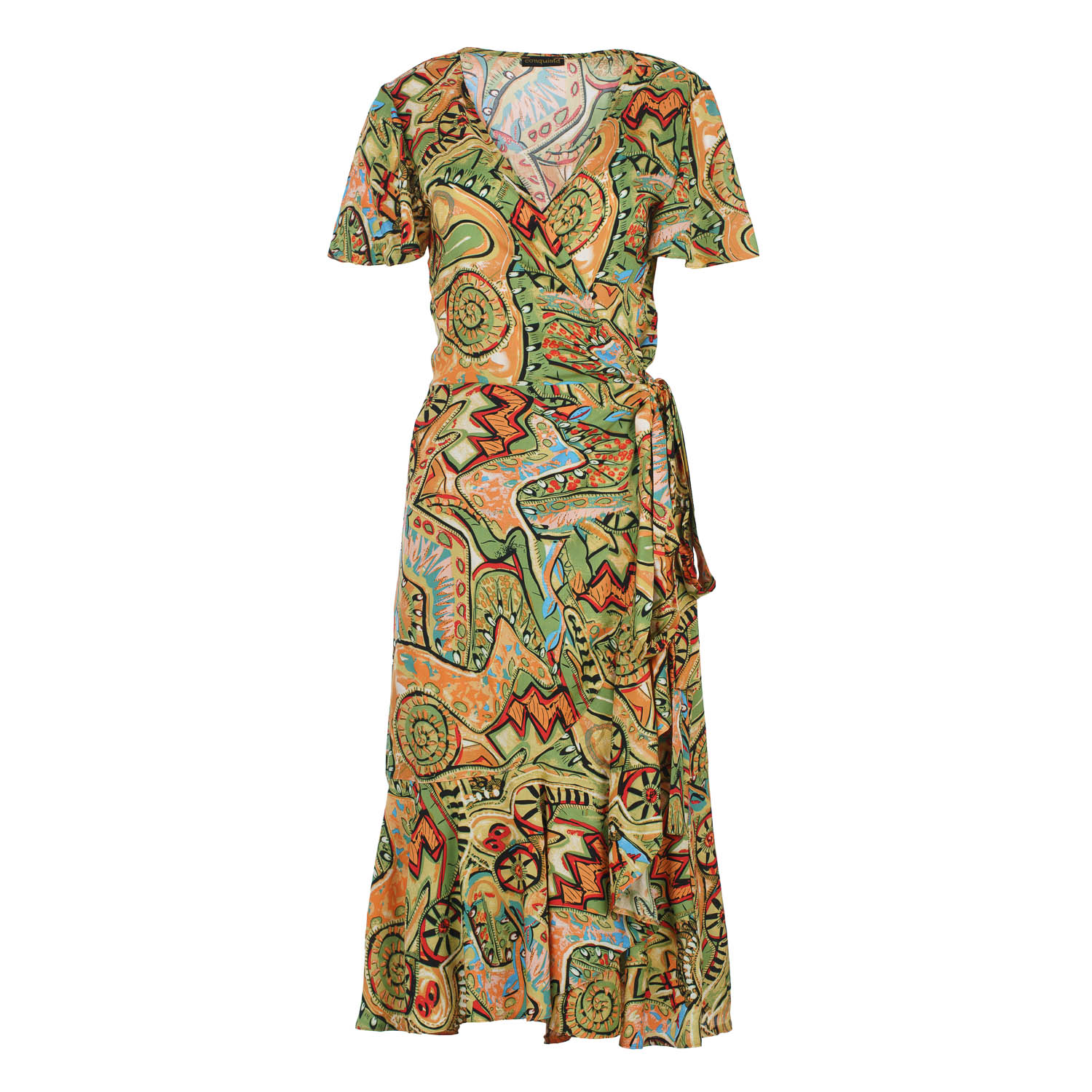 Midi-Kleid aus Viskose mit Tribal-Rhapsodie-Muster Image