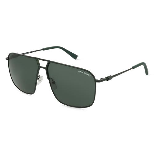 Armani Exchange 0AX2050S Herren-Sonnenbrille Vollrand Pilot Metall-Gestell, grün